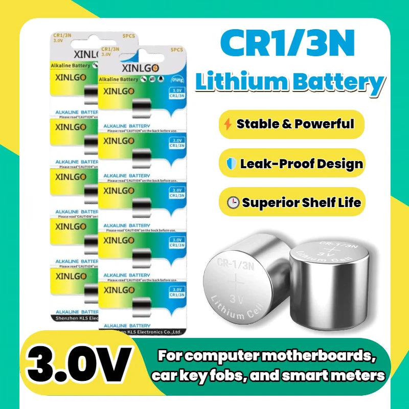 

CR1/3N 3V Lithium Battery 160mAh DL1/3N KCR1/3N for Car Key Remote Electronic Door Lock High Power & Long Lasting Energy Cell