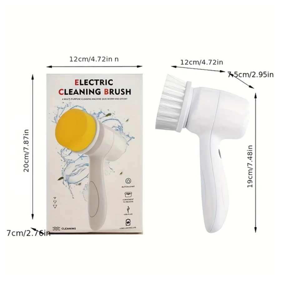 فرشاة تنظيف كهربائية ثلاثة في واحد مقاومة للماء، تستخدم للتنظيف العميق للحمامات والمطابخ والنوافذ وما إلى ذلك