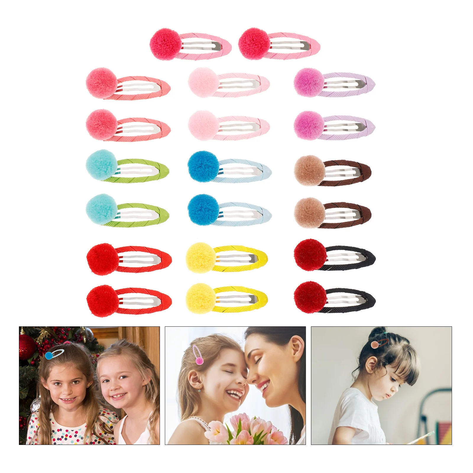 

20 pcs Baby Hair Clips Flower Print Snap Barrettes Fabric Covered Kids Hair Accessories For Girls Assorted Colors