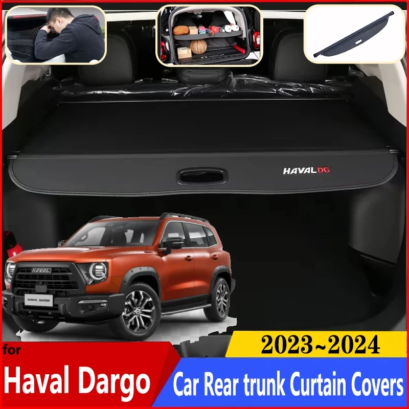 

Car Trunk Curtain For Haval Dargo 2023 Accessories Big Dog 2024 Car Luxury Trunk Luggage Curtain Trunk Cargo Covers Accessories