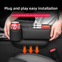 For Hyundai Santa Fe DM Azera/ Grandeur HG 2012~2018 Car Seat Gap Filling Storage Box With Cup Holder Organizer Case Accessories