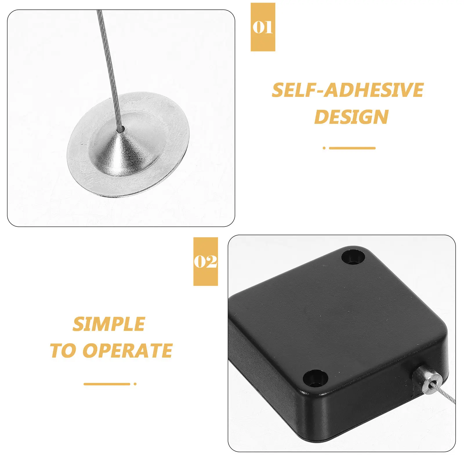 1Set Anti Theft Steel Wire Holder Retractable Cable Box Automatic Wire Organizer Telescopic Anti Lost Cable Case