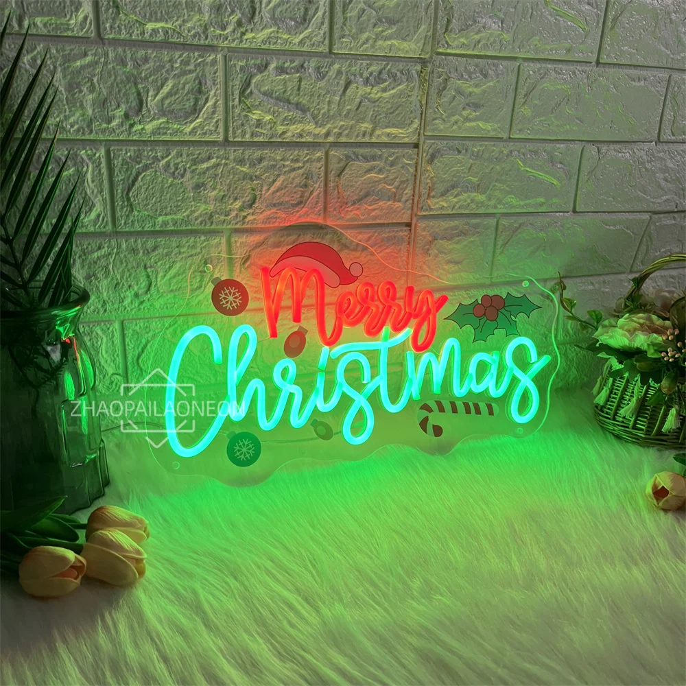 عيد ميلاد سعيد Led النيون تسجيل غرفة المنزل حفلة وحدة إضاءة LED جداريّة ديكور السنة الجديدة الديكور أضواء النيون عيد الميلاد تخصيص الهدايا #4