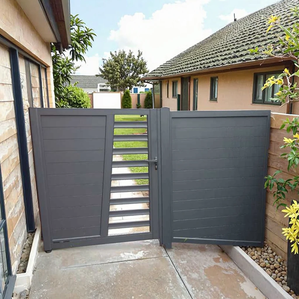 

Outdoor Aluminium Garden Metal Fencing Gate Modern Villa Insulated Aluminum Profile Garage Door for Houses Aluminium Fence Doorp