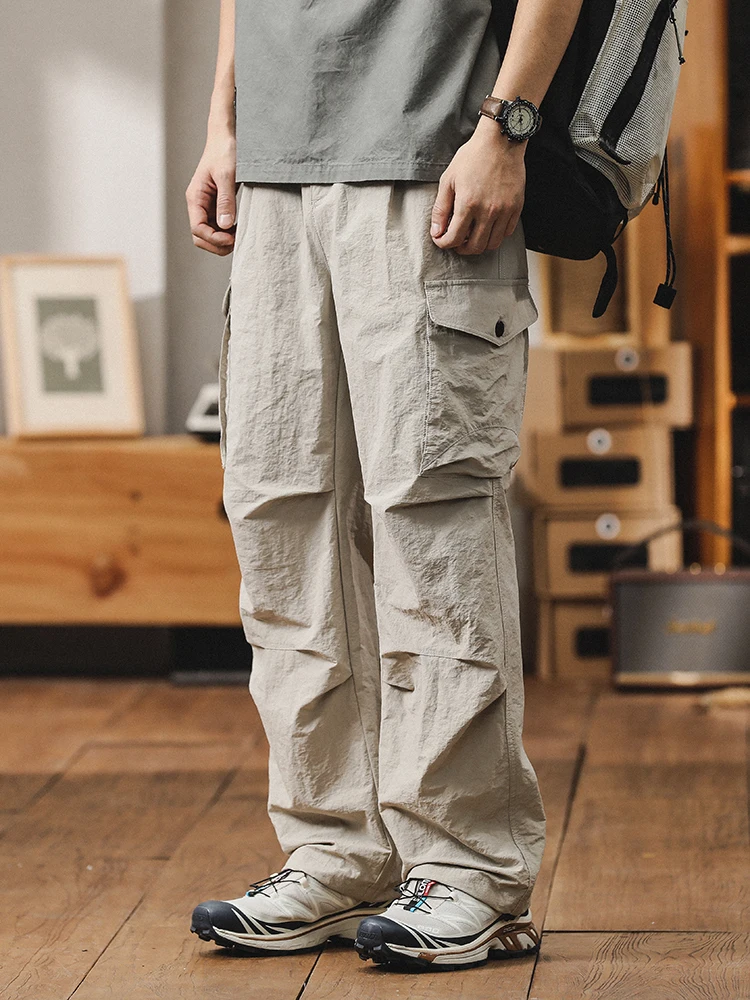 

Мужские повседневные свободные прямые брюки для спецодежды, пригородные функциональные тактические брюки-карго, модная молодежная нейлоновая ткань