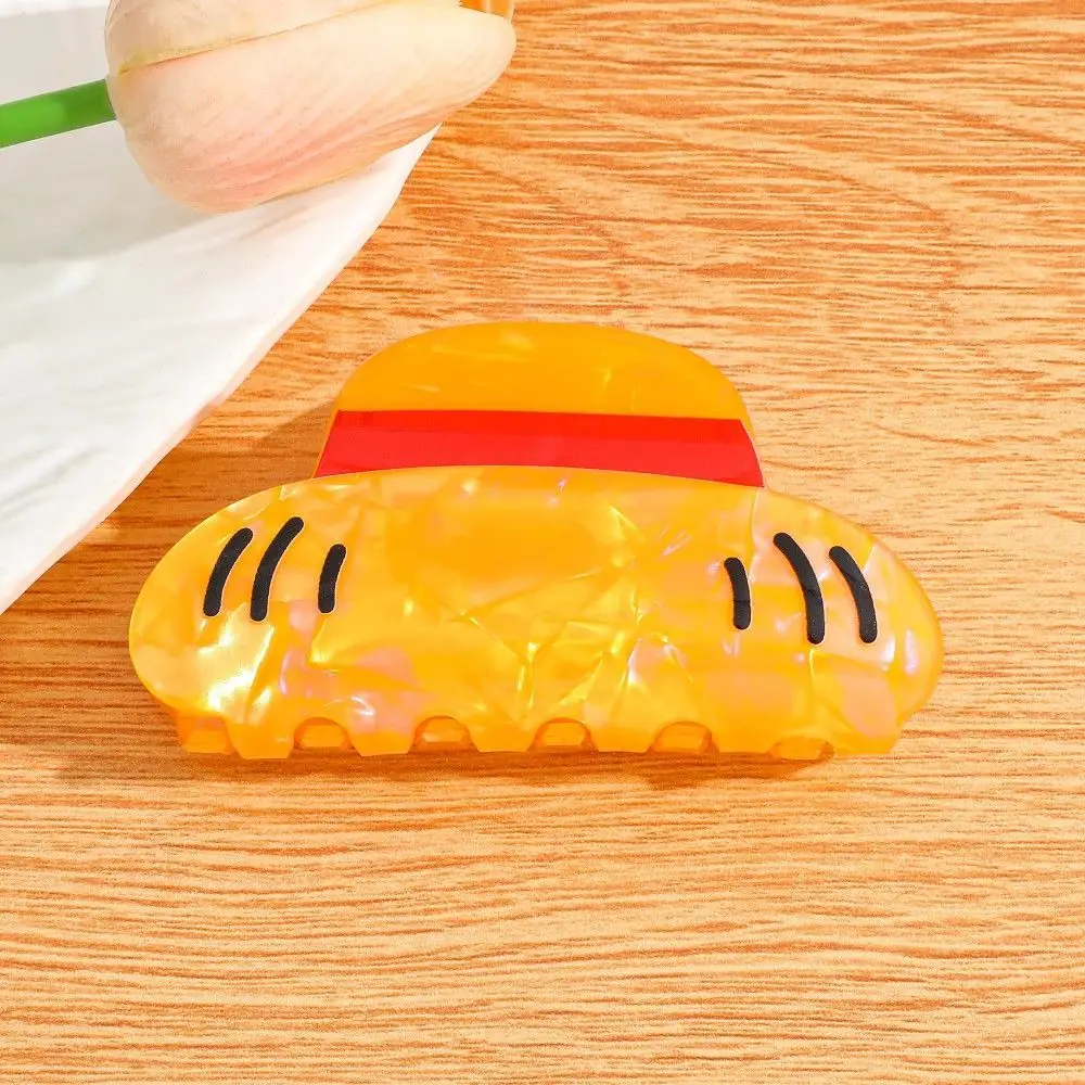 New One Piece Luffy Hat Hair Clip Cartoon Anime Character Accessories Shark Clip Hairpin Versatile view 2