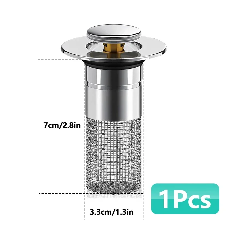 

2-Pack Anti-Clog Sink Stopper Filter - 2-in-1 Pop-Up Tool Bathroom Must-Have 1-1.5 Inch Drains