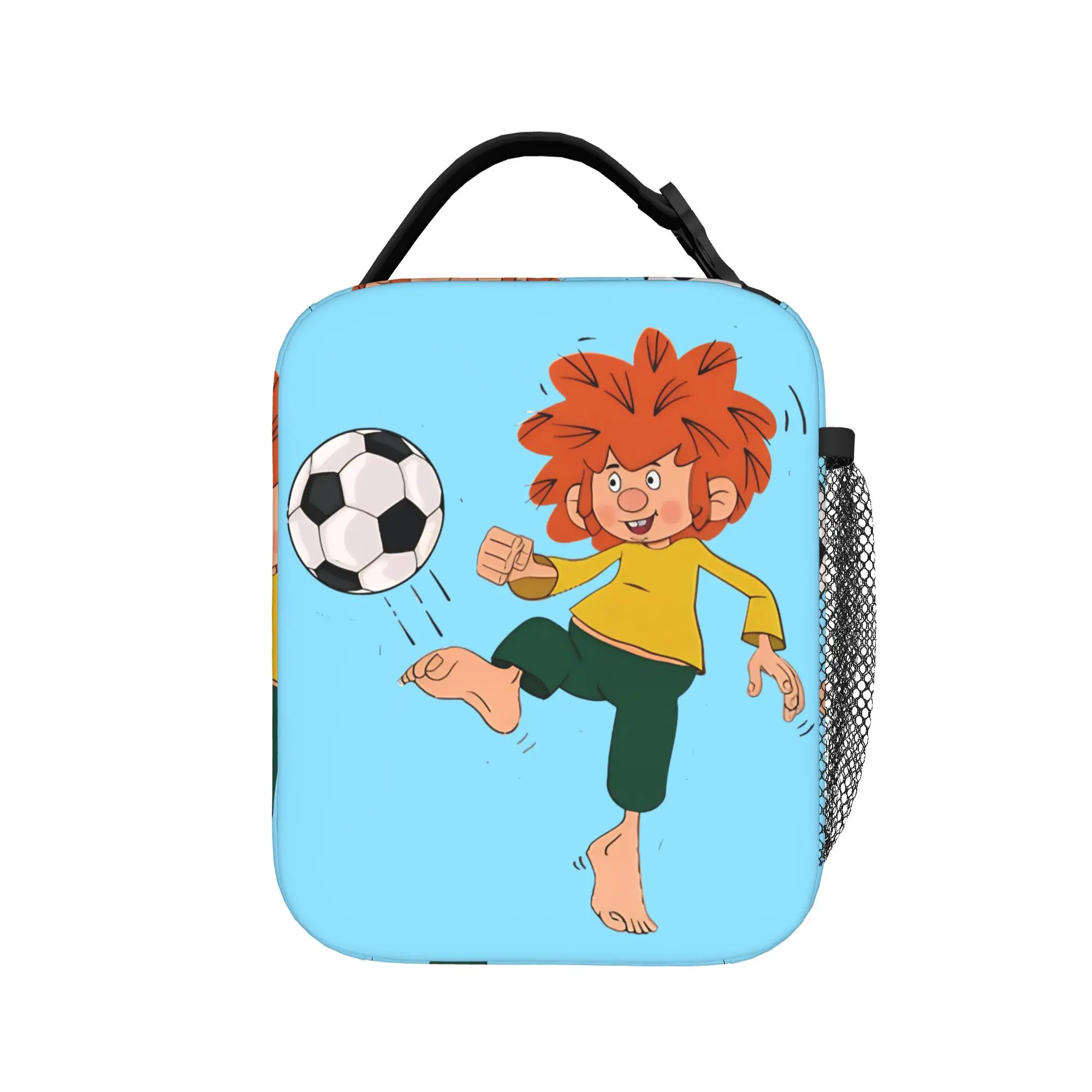 Pumuckl playing football  Insulated Lunch Bags Large  Lunch Container Thermal Bag Tote Lunch Box School  Picnic Men Women