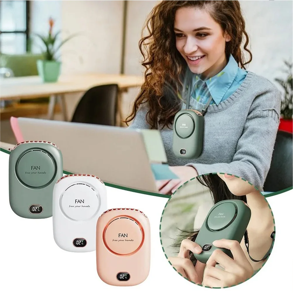 

Leafless Waist Fan Wearable Belt Strap With 3 Speeds Mini Neck Fan Hands-free Battery Operated Shirt Fan Personal Cooling Device