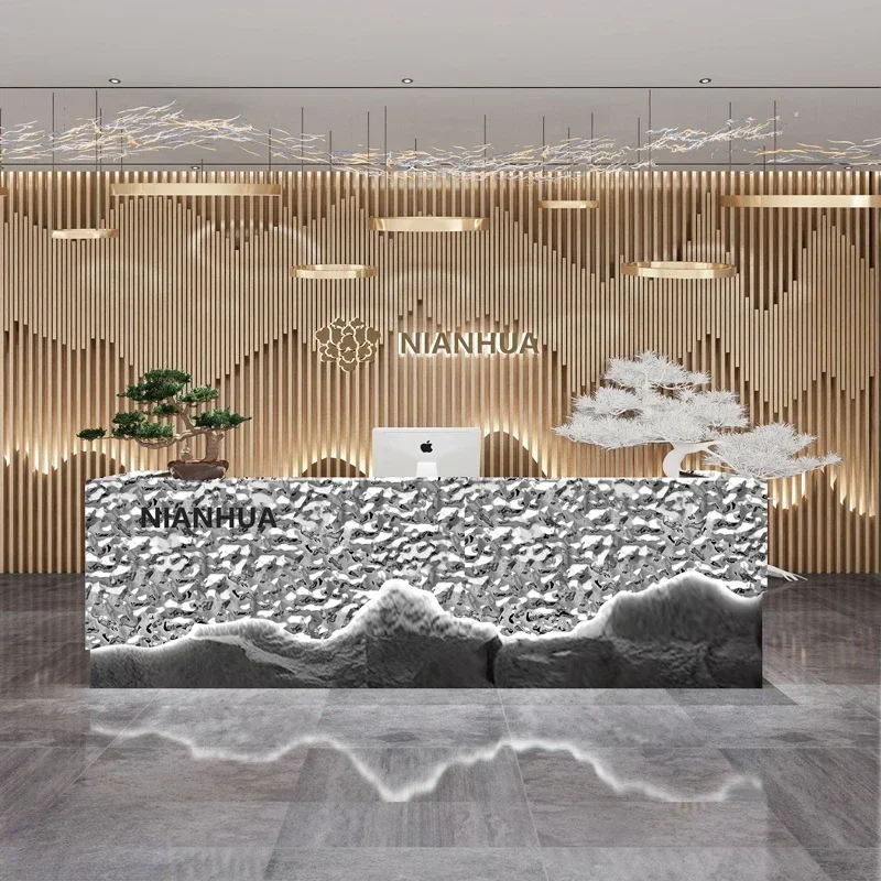 

Reception Desk Luxury Luxurious Desk Table Office Party Tables Front Table Aesthetic Counter Administrator Stand Customer Center