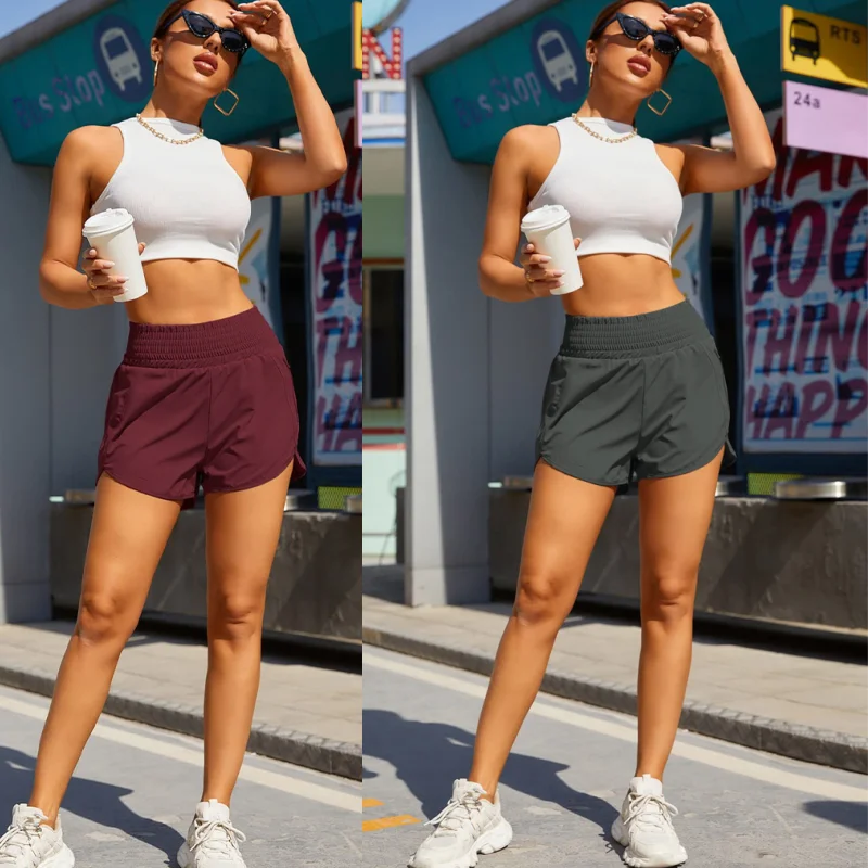 Woman Gym Pant with Pocket Yoga Wear Short High Waist Push Up Fitness Running Sport Outfit Shorts Sportswear Workout Clothing