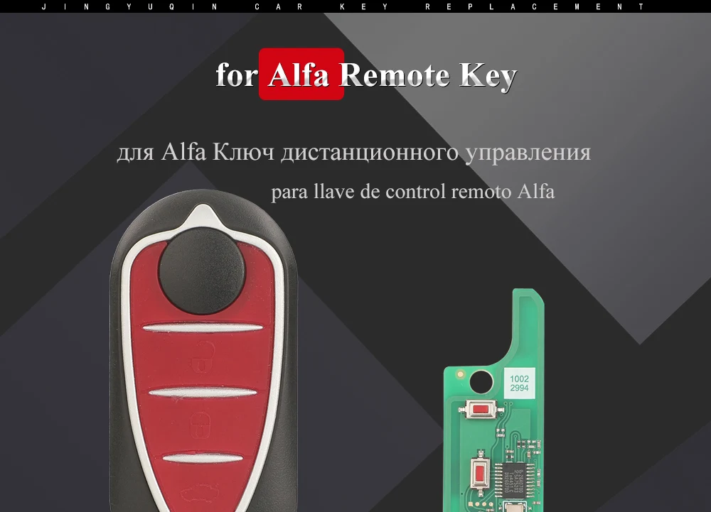 Jingyuqin Fernbedienungs-Klappschlüssel mit 3 Tasten für Alfa Romeo 147 159 Mito GTA 2009-2017 Giulietta 2010-2016 433Mhz ASk ID46-PCF7946 – Detail 3