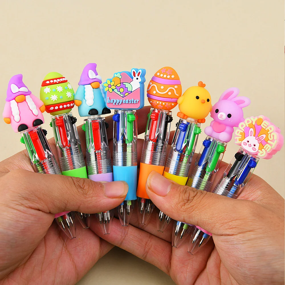 

1/5/10 шт. Пасхальные мини-прозрачные ручки-стилусы с мультяшным дизайном в четырех цветах, для рукописных записей, подарок для вечеринки, учебные принадлежности