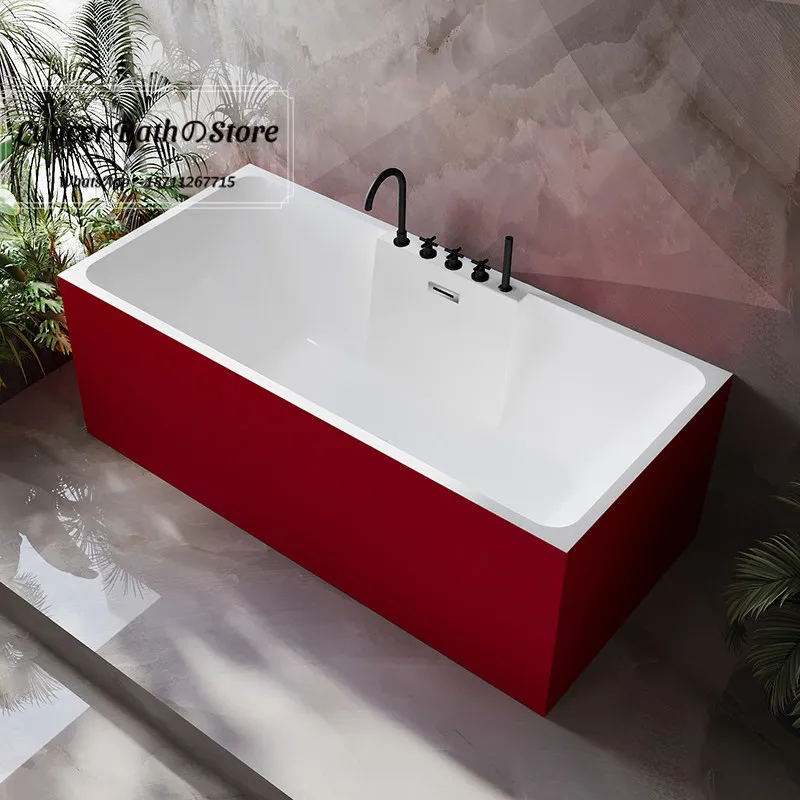 Right Angle Seamless Freestanding Bathtub, Thin Edge European Acrylic Tub, Eco-Friendly Integrated Bath for Home Custom Size