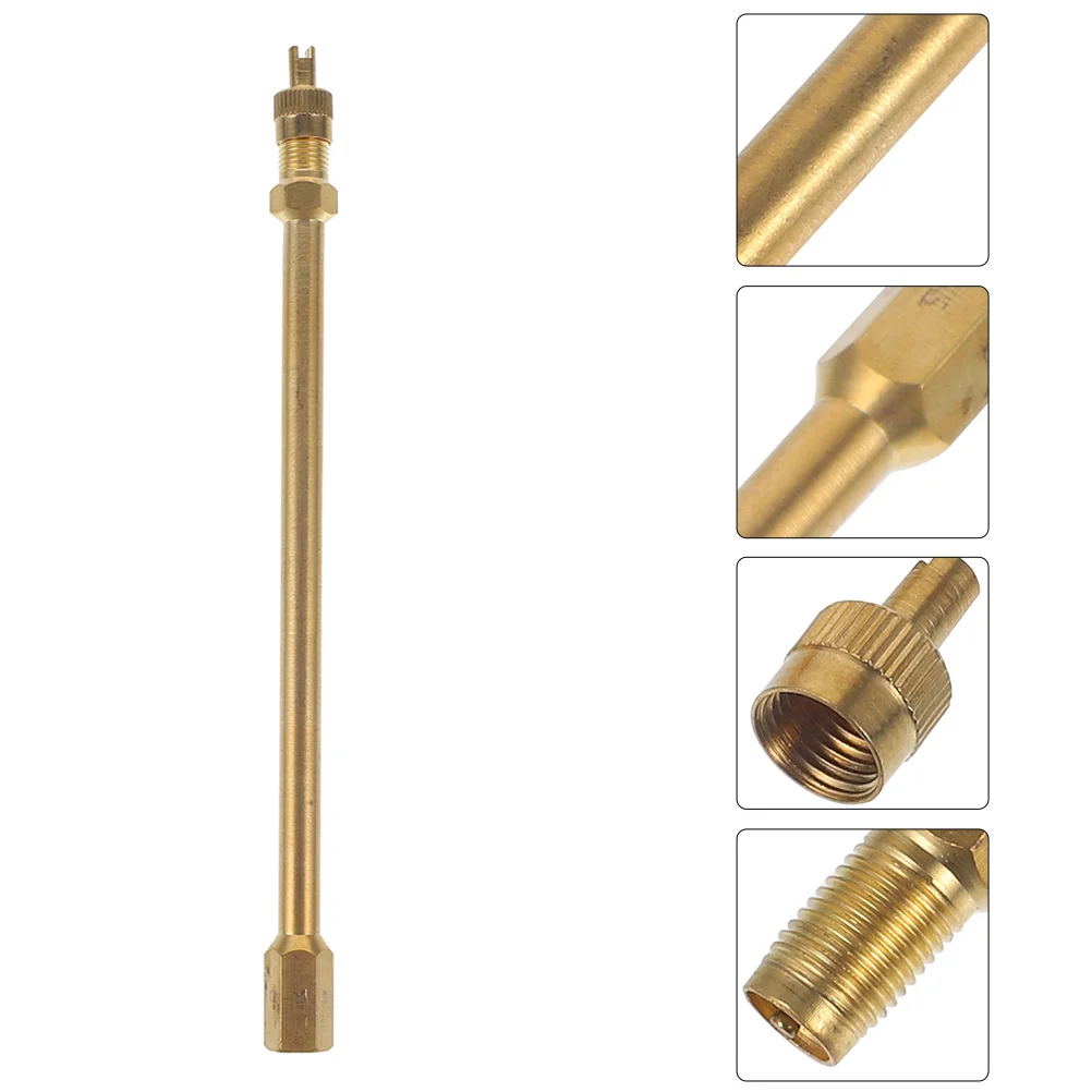 

Brass Valve Stem Extension Pole Easy to Install Portable Tire Valve Extender for Car Suv Truck Inflation Air Tyre Stem Extender