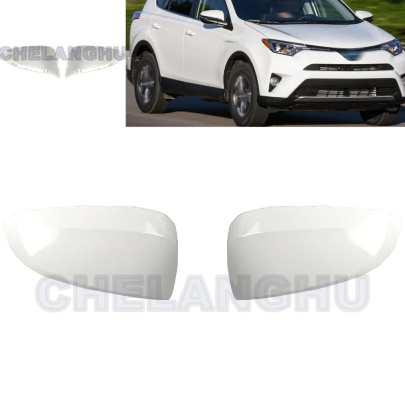 

car accessories For Toyota RAV4 2013 2014 2015 2016 Pair Left+Right Pearl White Mirror Cover Cap 87945-42160-A0 87915-42160-C4