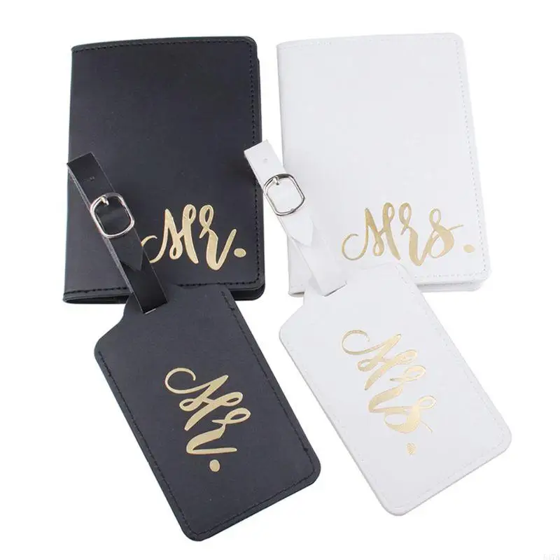 Mr. Mrs. Couple Wedding Black White US Cover Holder Travel for Case 547A