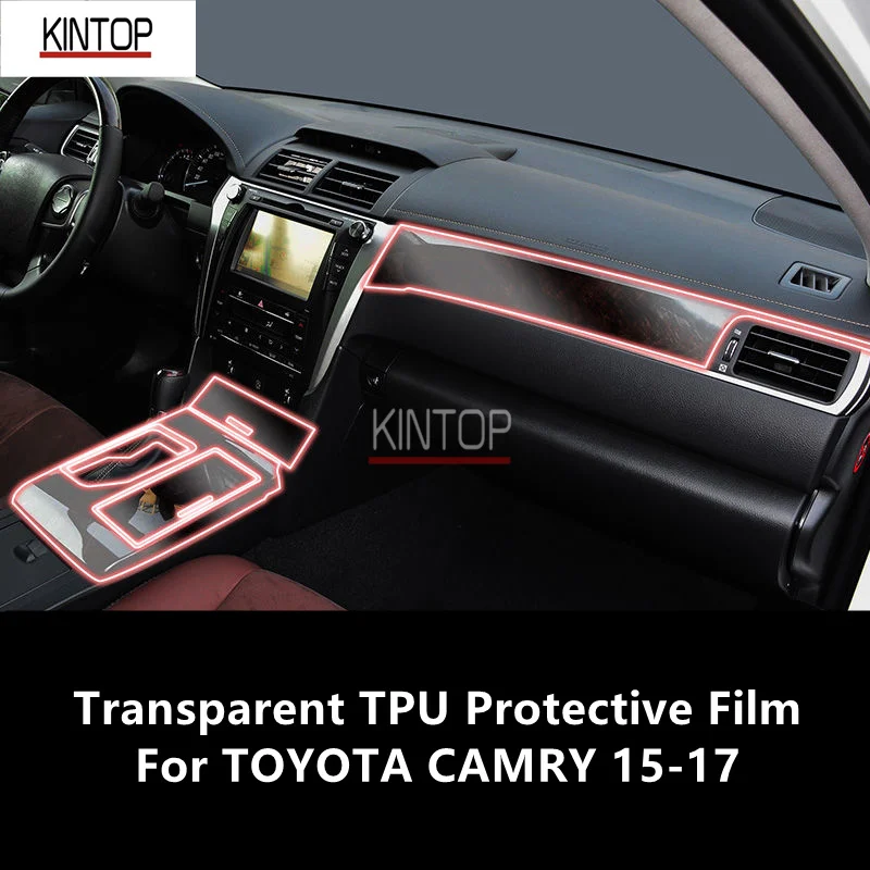 

For TOYOTA CAMRY 15-17 Car Interior Center Console Transparent TPU Protective Film Anti-scratch Repair Film Accessories Refit