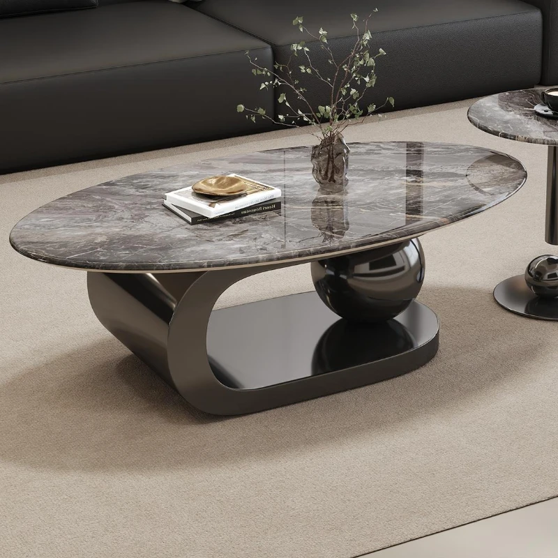 

Coffee table combination household living room high-end minimalist modern oval coffee table
