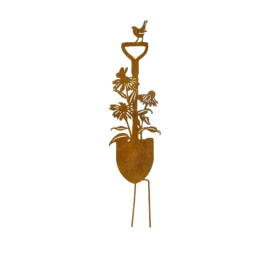 

Crafts Metal Decorative Rusty Stake Plant Shaped Antique Design Garden Pile Art Floor Plugs Garden