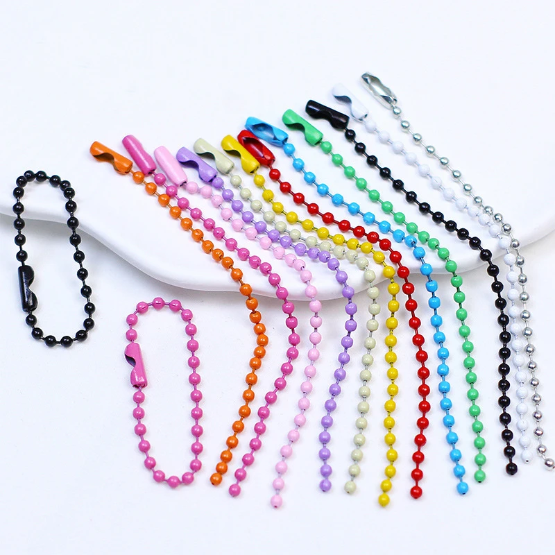 Short 10cm Ball Bead Chain Connector for Keychain Jewelry Making Necklace Hanging Bracelets Dolls Tag Bags Pendant Accessories