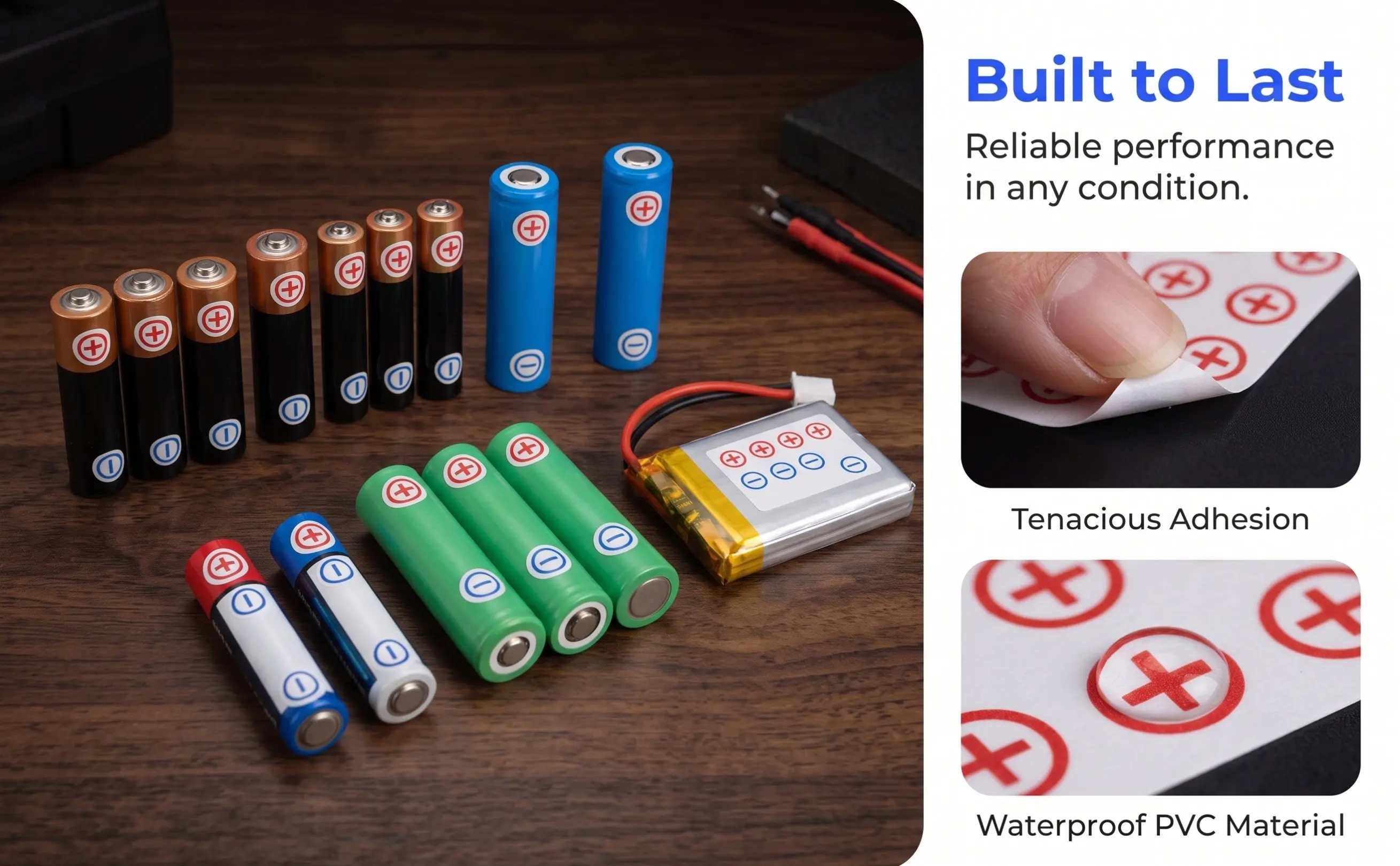 6Sheets Battery Polarity Labels 12Mm Self Adhesive PVC Polarity Stickers for Breaker Panel Electric Box Circuit System Safety