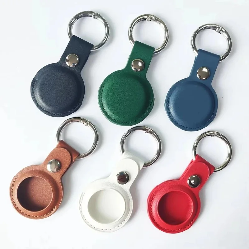 1/2/3pcs PU Leather Airtags Case for Protective Air Tag Cover Locator Tracker Anti lost Device Keychain Ring Holder