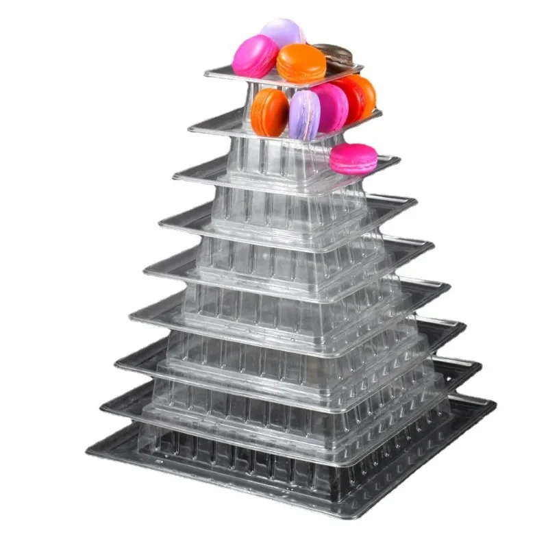 6-Tiers Macaron Display Stand Cupcake Tower Rack Cake Stands PVC Tray For Wedding Birthday Cake Decorating Tools Bakeware