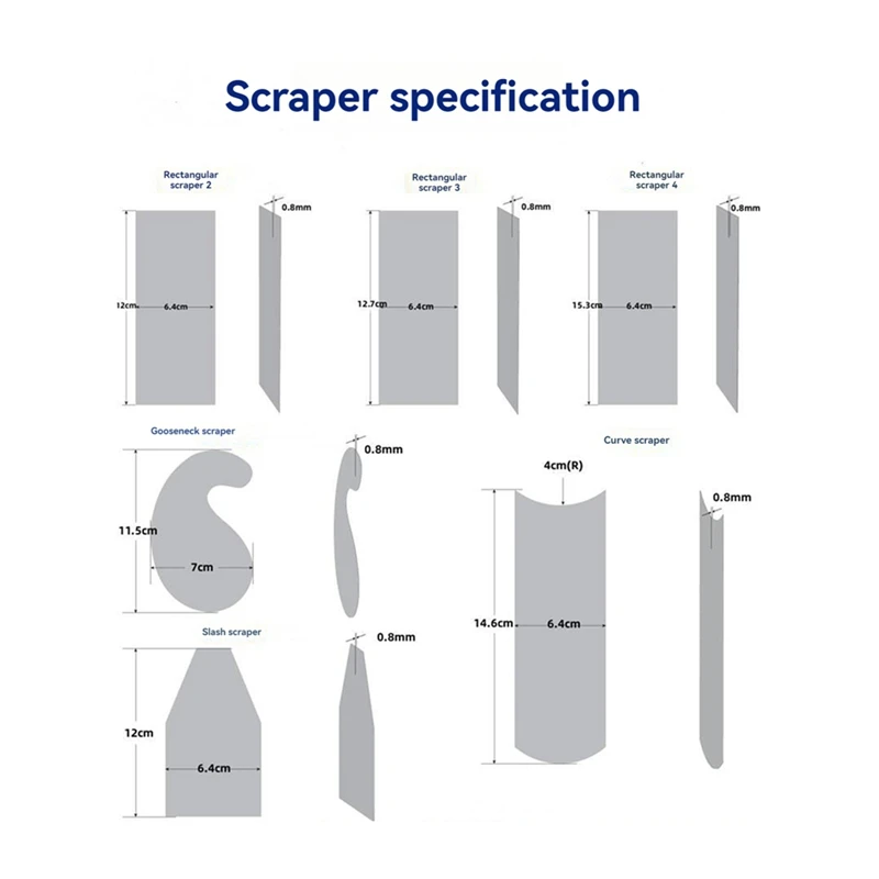 A73T Woodworking Card Scraper Set Hardened Cabinet Scraper Card Scraping Rectangle Knife Smooth Wood Deburring Carpentry Tool