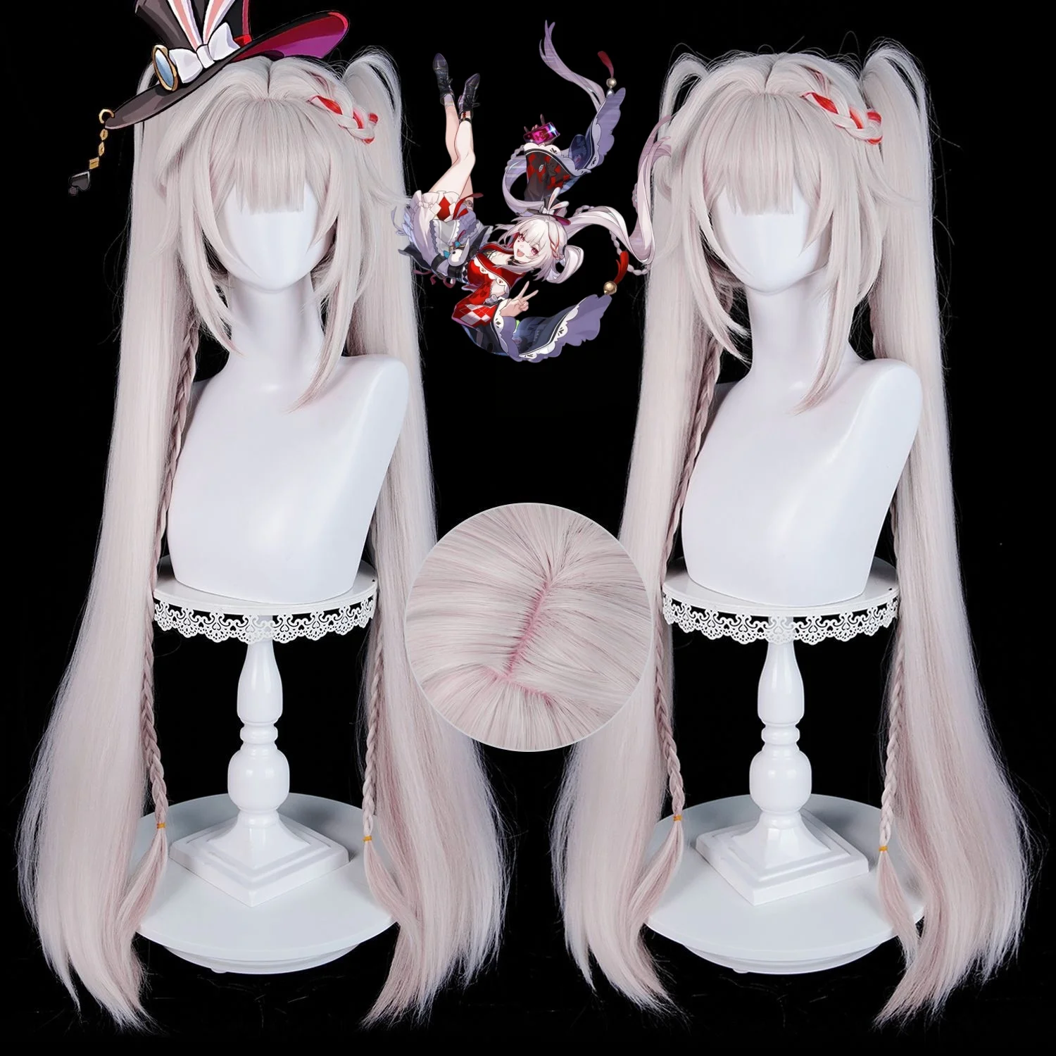 

Перука для косплея Sparkle, аниме-игра Honkai Star Rail, парик с розовой сеткой