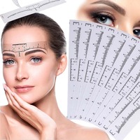 100/80/50/10pcs Eyebrow Ruler Stickers Disposable Brows Shape Adhesive Position Ruler Eyebrow Sticker Permanent Makeup Supplies
