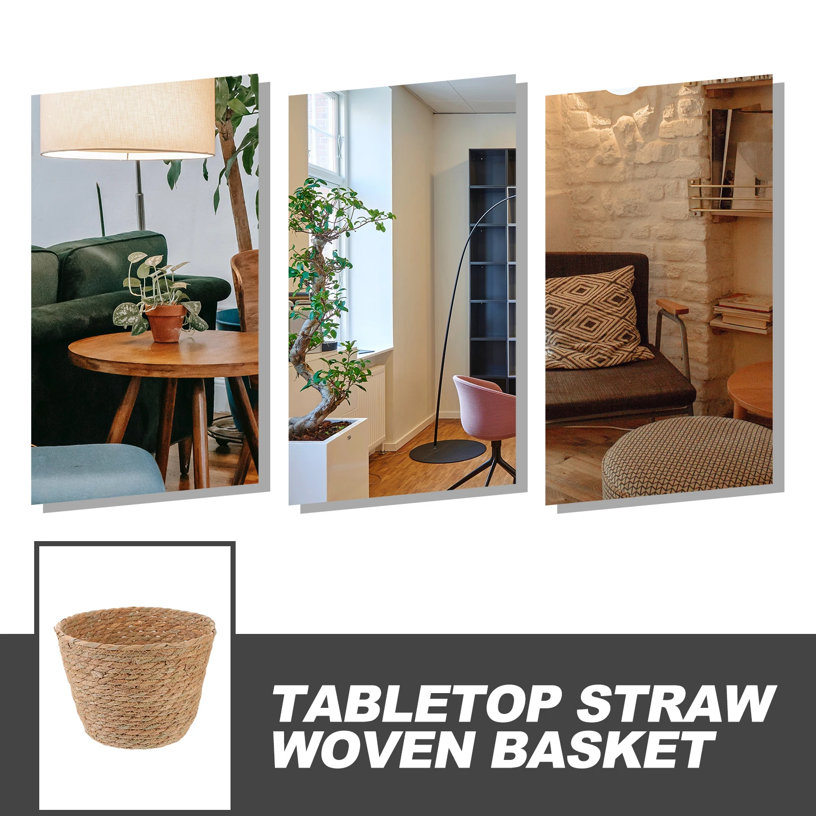 

Natural Woven Storage Basket Multi-Functional Decorative Organizer Household Sundry Box Desktop Portable Rustic Bins For Home