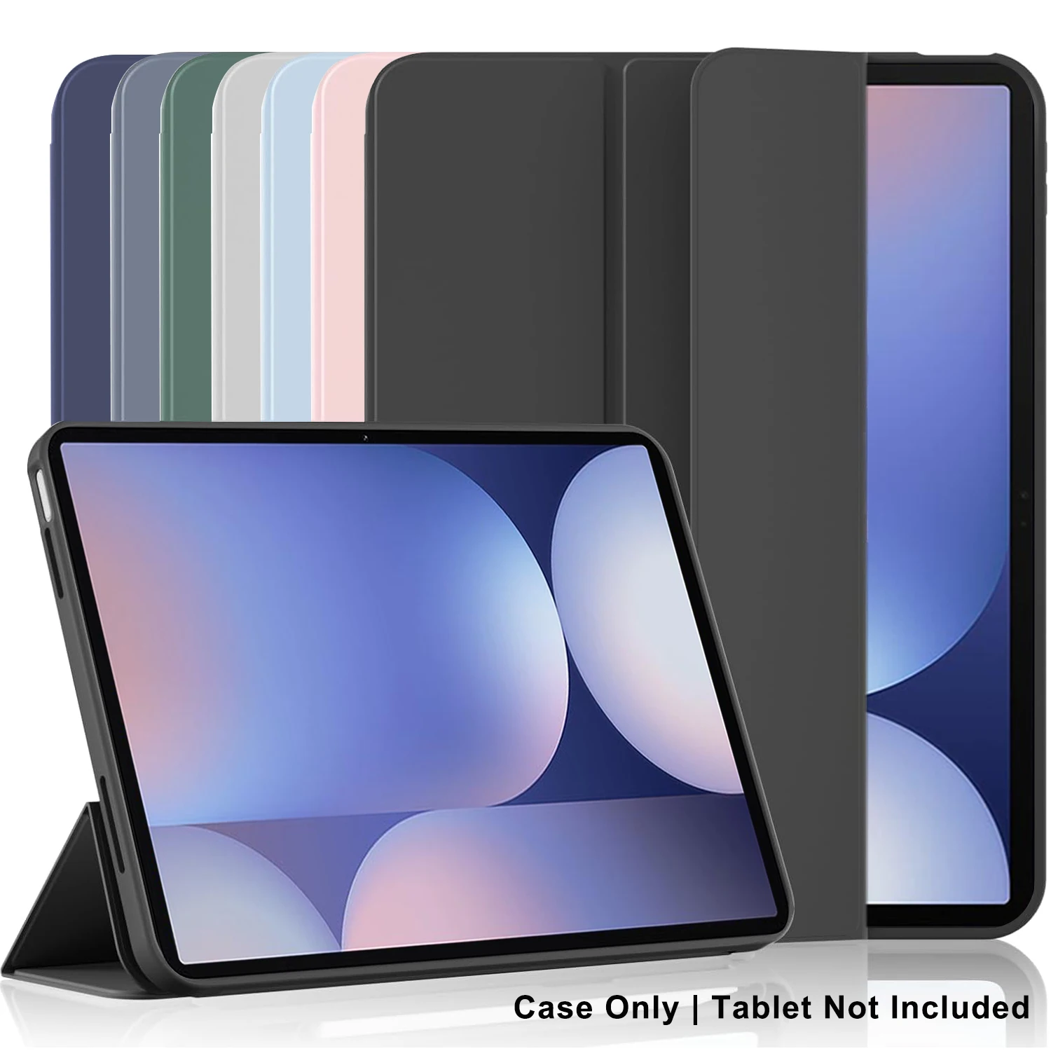 Tri-fold Flip Case For Samsung Galaxy Tab S7 S8 S9 FE S10 Plus 12.4'' S9+ S10+ S8+ Magnetic Stand PU Leather Protective Cover