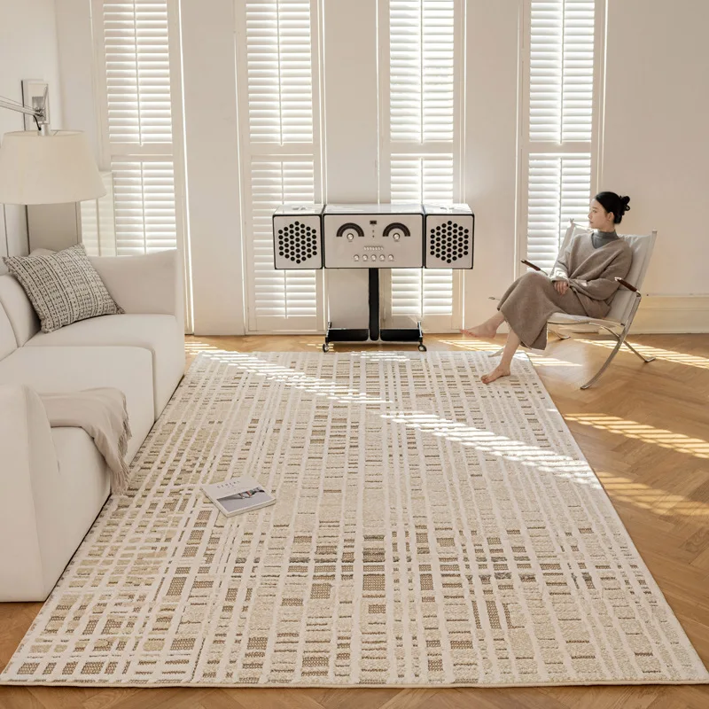 Premium American minimalist carpet Living room Premium light luxury coffee table blanket Nordic style abstract bed front blanket