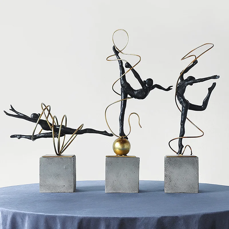 Dancing Gymnast Statue Creative Modern Resin Craft Fidgets For Adults For Home Resin Sculpture Figurine Statue Bookend Hotel Art