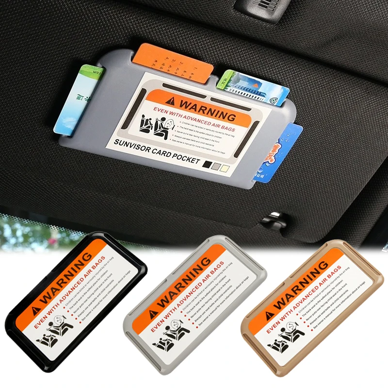 Car Card Holder Organizer Car Sun Visor Card Holder Organizer Paste Type Business Card Storage Box Auto Interior Accessories