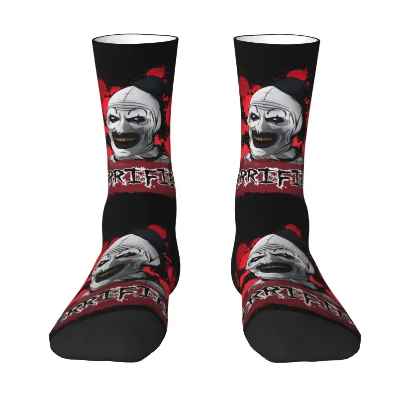 Halloween Movie Terrifier Men's Crew Socks Unisex Cool Horror Clown Spring Summer Autumn Winter Dress Socks