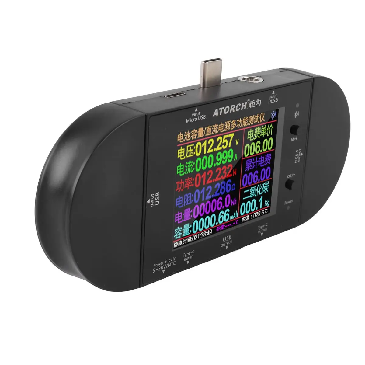 A99X ATORCH UD24 USB Tester Type-C 2.4Inch Digital Voltmeter Ammeter Power Bank Voltage Detector Volt PD Trigger Electric Meter