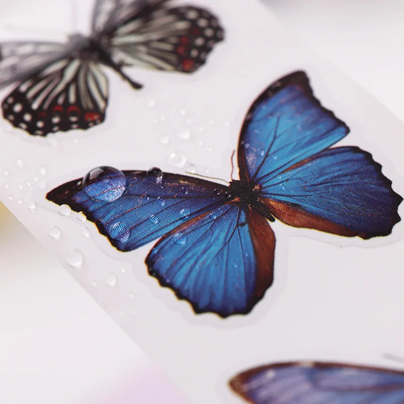 

150Pcs Waterproof Colorful Butterflies Sticker Roll Decoration Diary Scrapbooking Label Sticker Kawaii Korean Stationaries