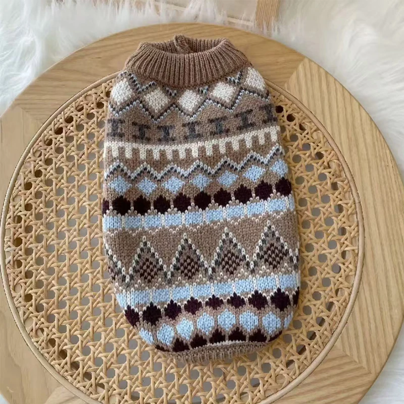 Bohemia-Pullover für Wiener Hunde, handgestrickter weicher Herbstmantel für Dachshunde, dicke warme Loungewear für Dackel, kleine mittelhohe Hunde – Detail 2