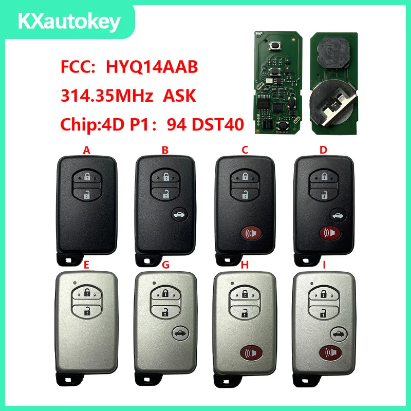 

KXK007072 Для Toyota Rav4, Highlander, Land Cruiser 2007+ Умный ключ 3B FCCID-HYQ14ACX, полный комплект смарт-ключа для бесключевого доступа для Toyota