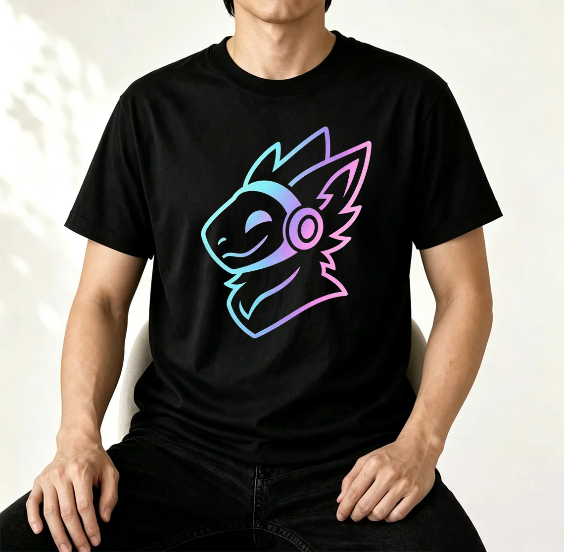 Groovy Protogen Bust Lineart Anime Graphic Unisex T-Shirt Streetwear Y2K Furry Cosplay Aesthetic Cyber Kawaii Gamer Apparel Tee