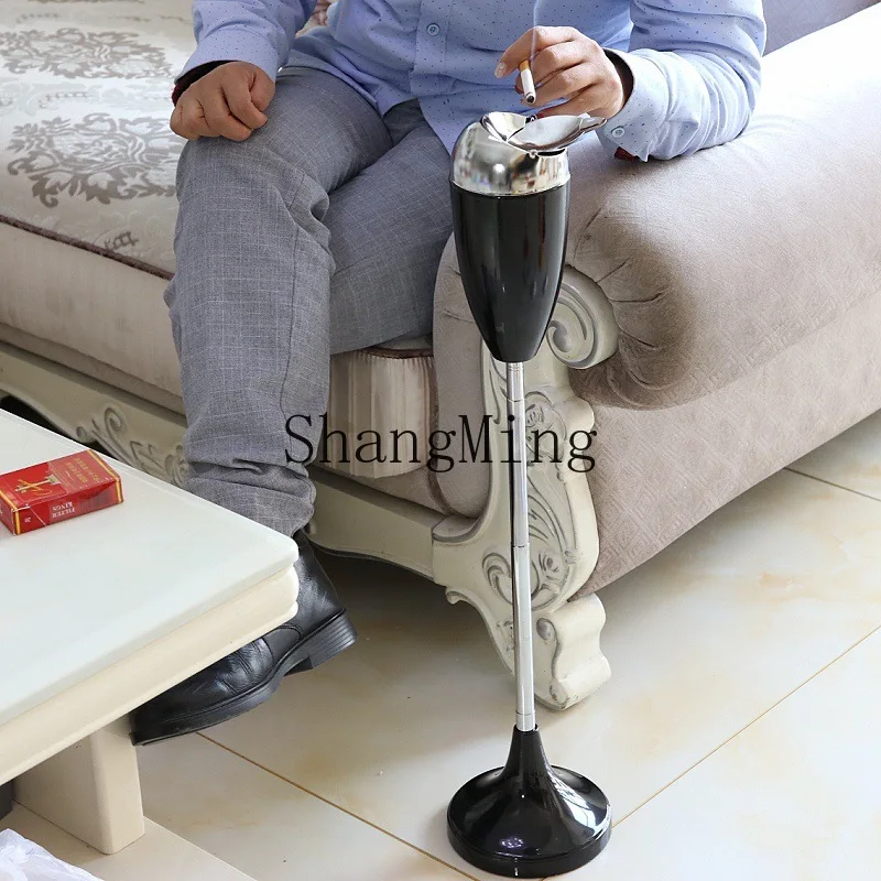 

SM large vertical household metal ashtray creative anti-fly ash toilet lift telescopic floor ashtray with cover