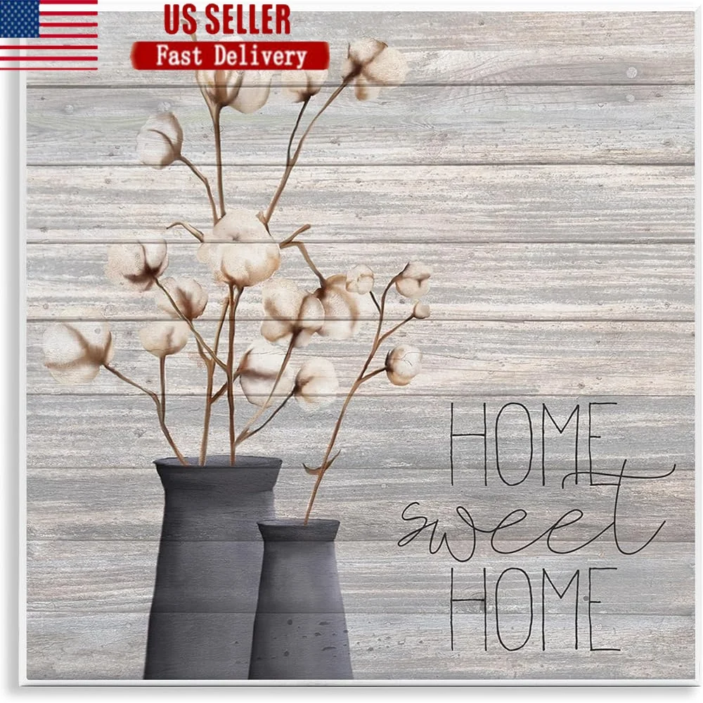 

Серая хлопковая настенная табличка с цветком 12x12, ручная отделка, произведение искусства из МДФ, готовая к повесить домашний декор, многоцветный дизайн от художника