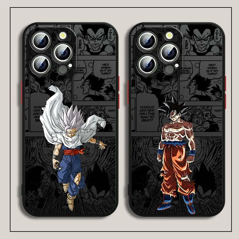 

D-Dragon Ball Anime Saiyan Cool Cover For Apple iPhone 16 15 14 13 12 11 XS XR X Plus Pro Max Frosted Translucent Phone case