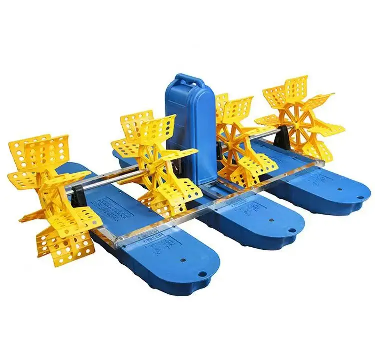 1.5Kw pool aquaculture machine 2 impeller paddle wheel aerator, used for oxygenation of shrimp in fish ponds