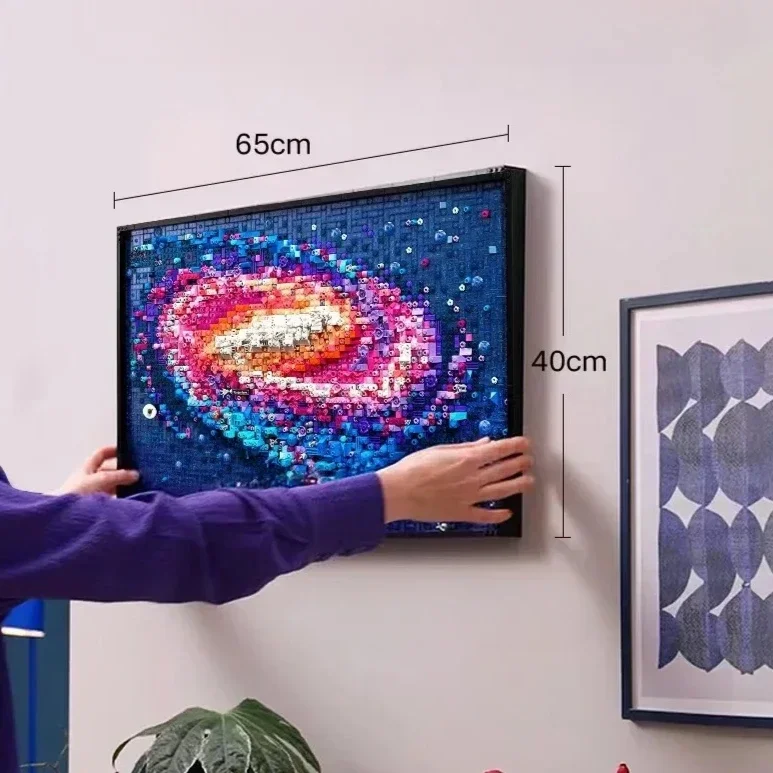 مجموعات مكعبات بناء جدارية فنية ثلاثية الأبعاد من The Milky Way Galaxy متوافقة مع جزيئات Lego مناسبة لهدايا عيد الميلاد 31212 #6