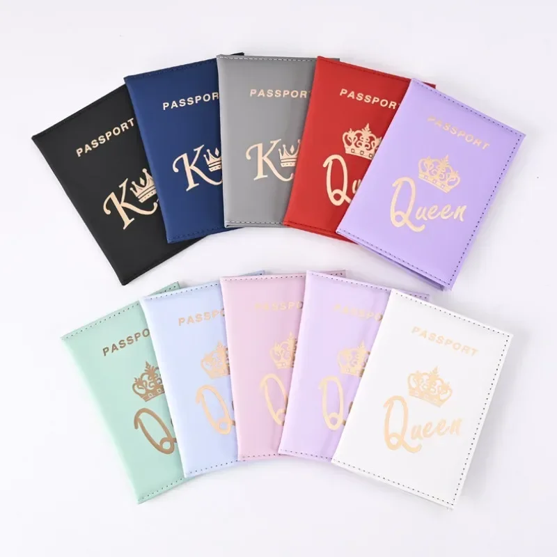 Crown Pattern Passport Cover For Women Men Pu Leather Travel ID Credit Card Passport Holder Packet Wallet Purse Bags Pouch