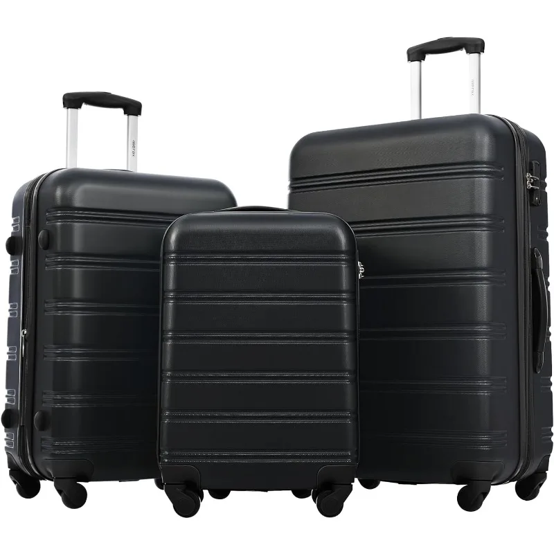 Luggage sets of 3 Piece Carry on Luggage Hard Case  Expandable Checked Suitcase Set with Wheels