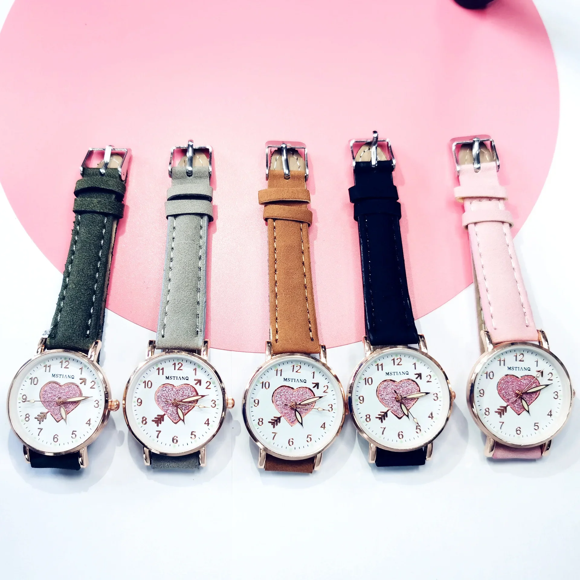 New Luxury Frosted Leather Strap Watch Women Fashion Casual Simple Small Dial Quartz Chronograph Ladies Watch(No box no bracelet